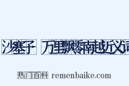 沙塞子·万里飘零南越近义词是什么意思的图片